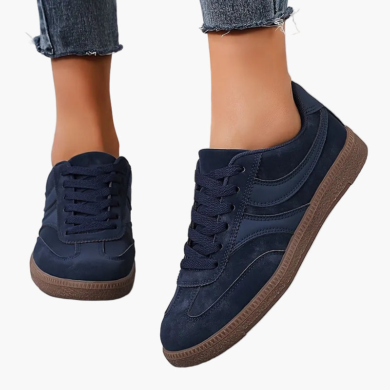 Damen Vintage Sneaker für Alltag und Freizeit – Bequeme Low-Top Schnürschuhe
