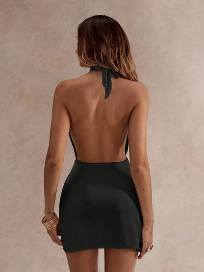 Damen Halterneck Abendkleid mit Sexy Cut-Out und Rückenfrei – Elegantes Partykleid für besondere Anlässe