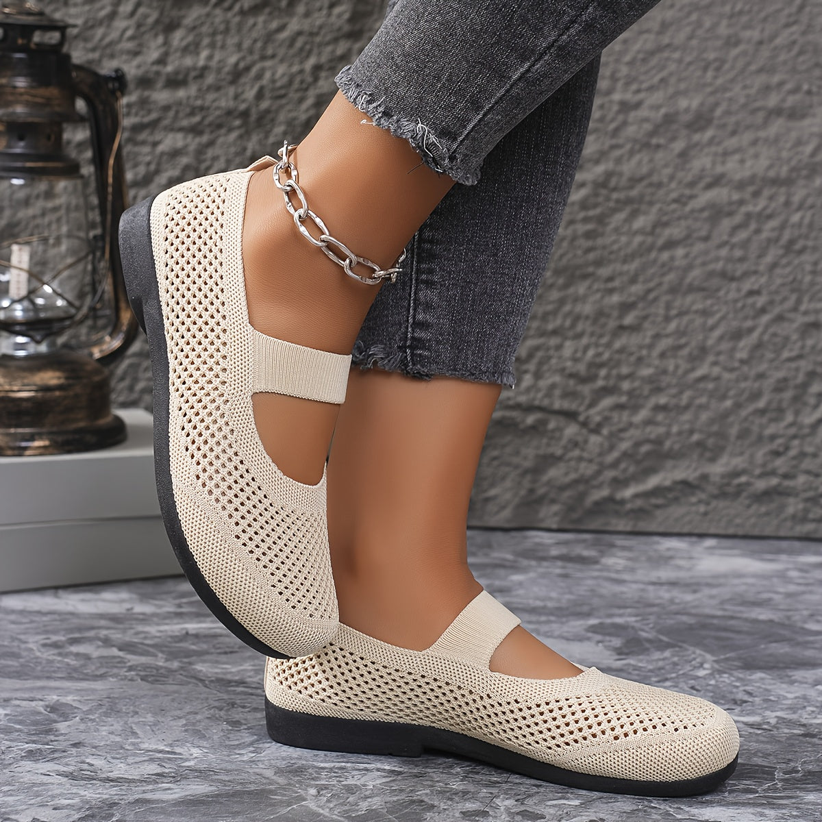Damen Mary Jane Lauf- und Freizeitschuhe mit Belüftung und bequemer Passform