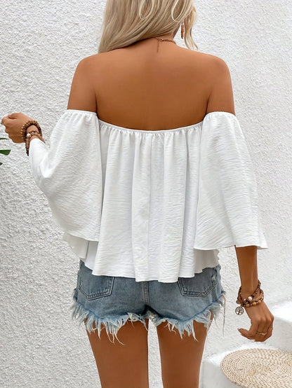 Damen Bluse im Off-Shoulder Stil mit weitem Schnitt für lässige Eleganz