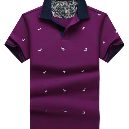 Herren Polohemd mit Muster und Kontrastkragen – Modernes Freizeit-Design