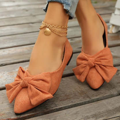 Damen Ballerinas mit Schleife und spitzer Zehenpartie – Elegante Flats für Alltag und Anlass