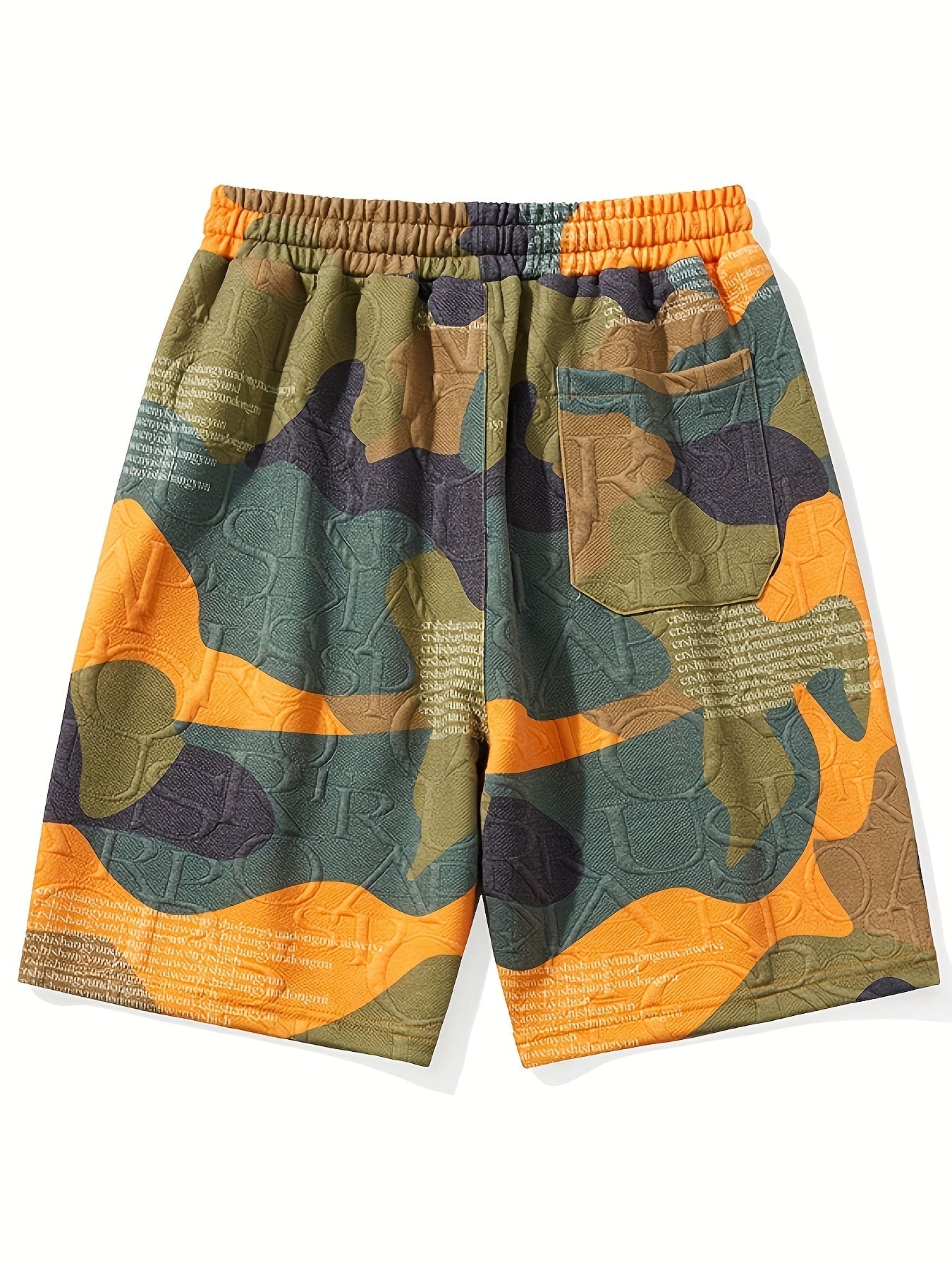 Herren Grafik-Shorts mit Camouflage und Prägung – Streetstyle Freizeitshorts