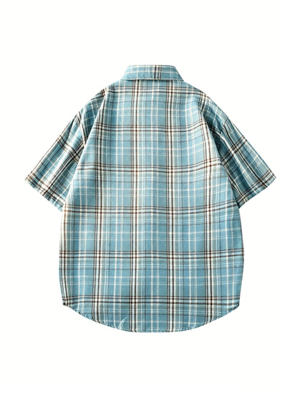 Herren Kurzarm Freizeithemd im Karo-Design – Lässiger Button-Down Stil für Alltag und Freizeit