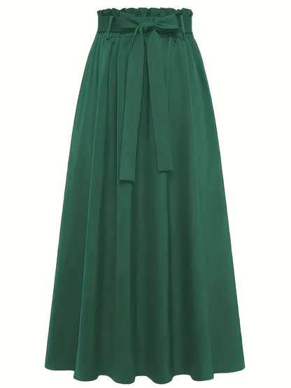 Damen Maxirock mit Paperbag-Bund und Schleife – Eleganter Freizeit-Look für jeden Anlass
