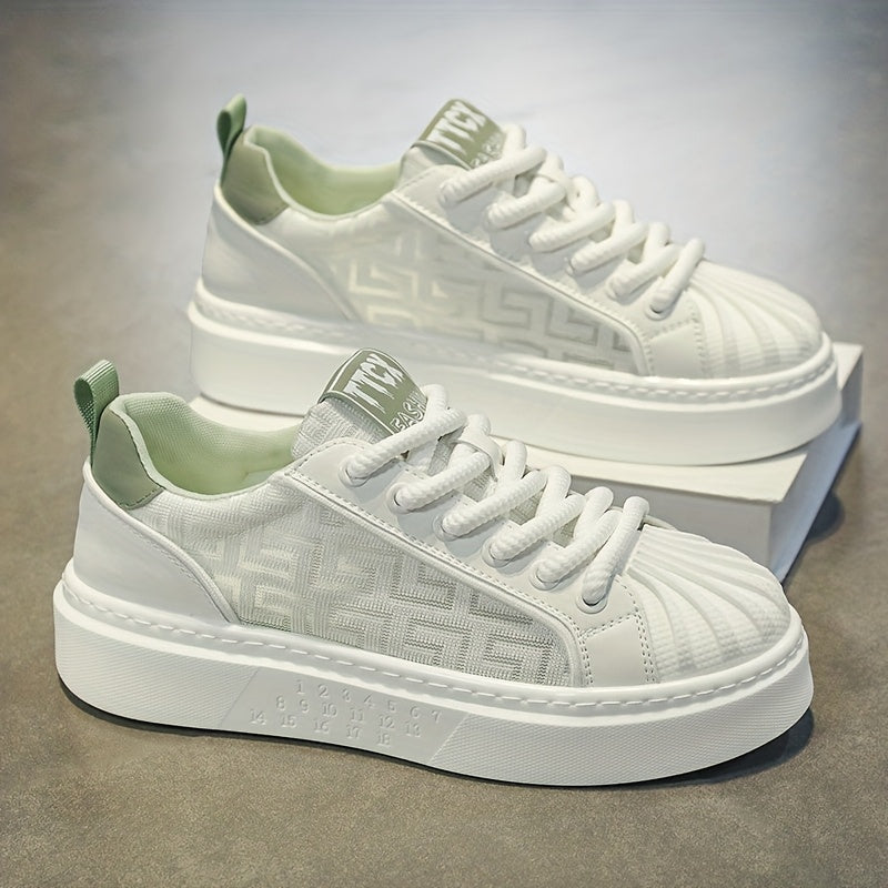 Herren Designer Plateau Sneaker mit modernem Muster – Streetstyle Freizeit