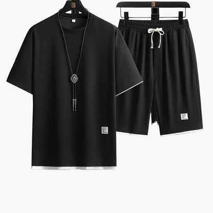 Herren Freizeit Outfit Set – Modernes T-Shirt und Shorts für Alltag & Sport
