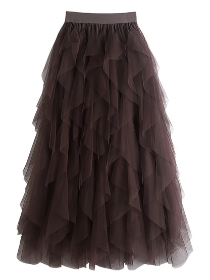 Damen Maxirock mit Rüschen für festliche Anlässe und elegante Outfits