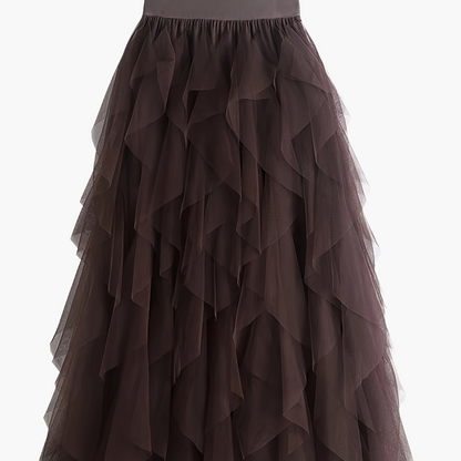 Damen Maxirock mit Rüschen für festliche Anlässe und elegante Outfits