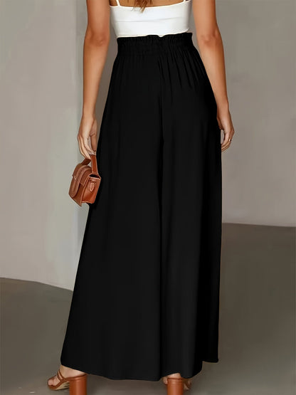Damen Palazzo-Hose mit weitem Bein und Paperbag-Bund – Eleganter Stil für besondere Anlässe