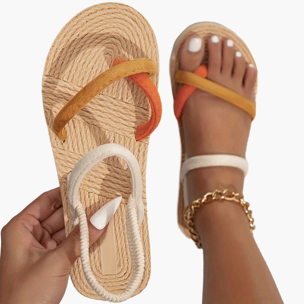 Damen Trendige Outdoor-Sandalen mit Komfort-Sohle – Modische Flache Sommerschuhe