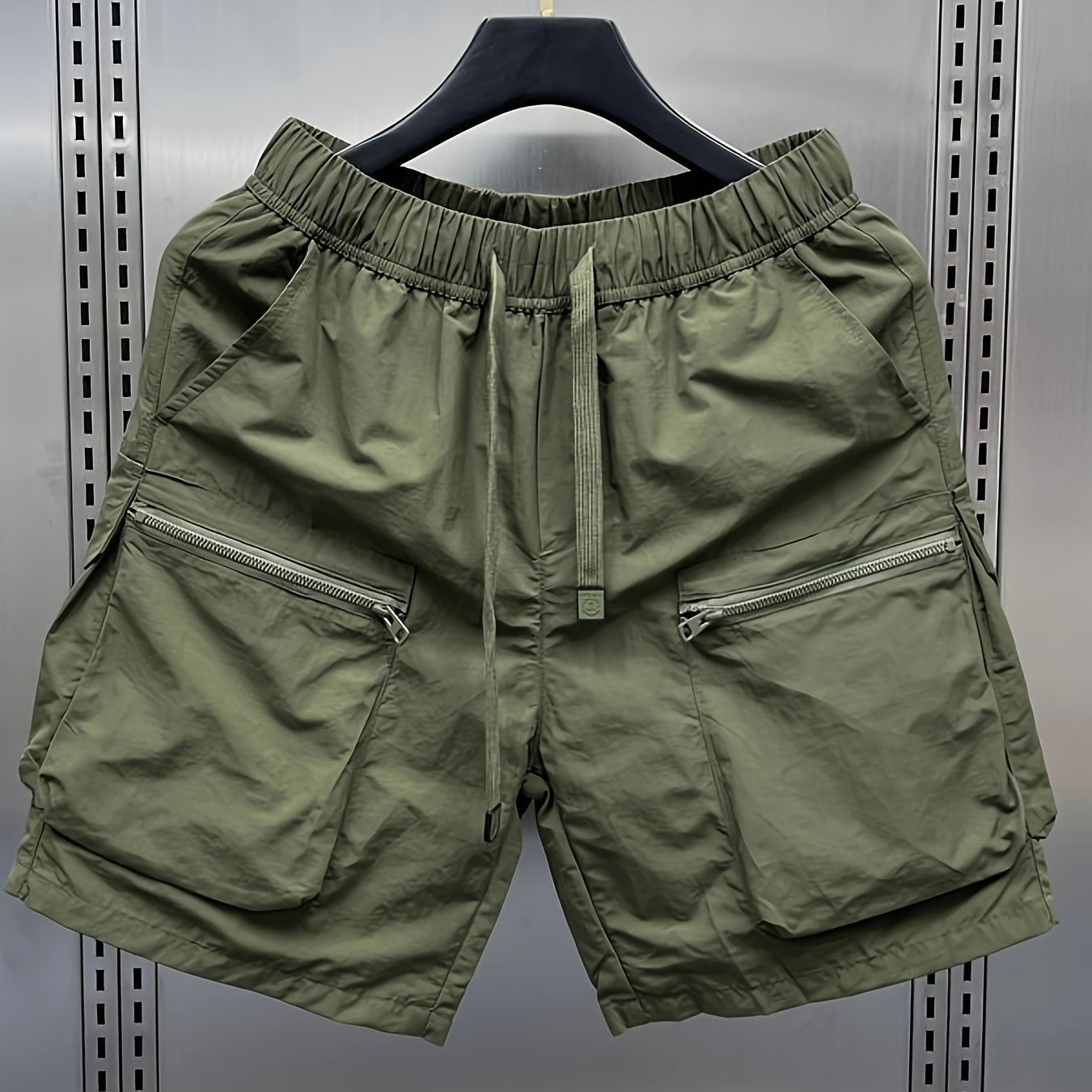 Herren Utility Cargo Shorts mit Reißverschlusstaschen – Funktionale Freizeitshorts für Outdoor & Urban Style