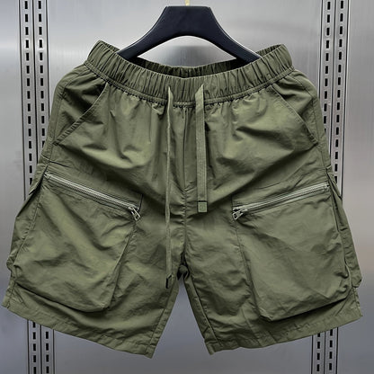 Herren Utility Cargo Shorts mit Reißverschlusstaschen – Funktionale Freizeitshorts für Outdoor & Urban Style