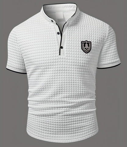 Herren Stehkragen Polo Shirt Modern Casual für Alltag und Freizeit