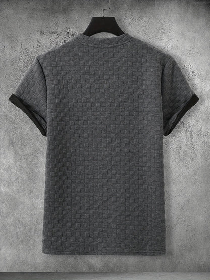 Herren T-Shirt mit Waffelstruktur und modernem Schnitt – Freizeit & Urban Style