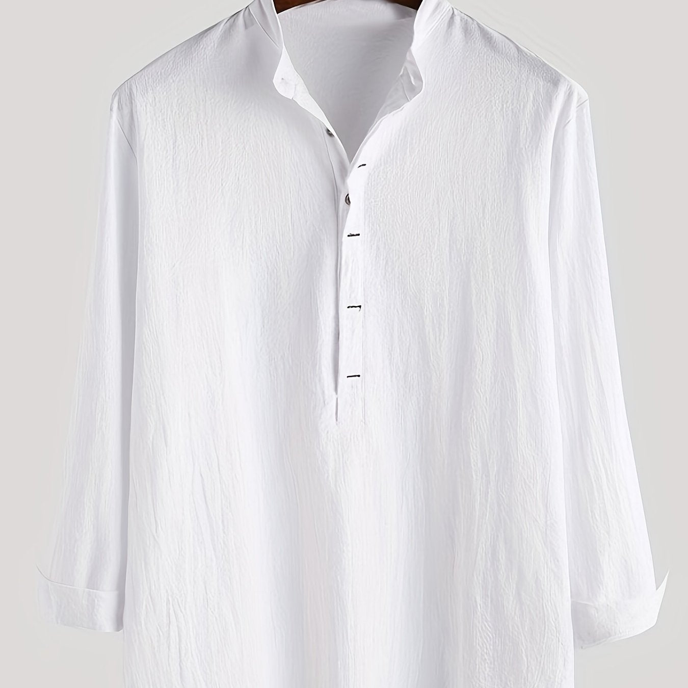Herren Henley Langarmshirt mit Stehkragen und Knopfleiste – Modernes Freizeitoberteil für stilvolle Anlässe