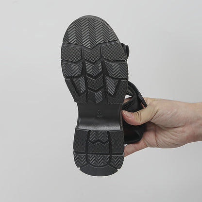 Damen Plateau-Sandalen mit sportlichem Stil und Klettverschluss – Bequeme Sommerschuhe für Freizeit und Alltag