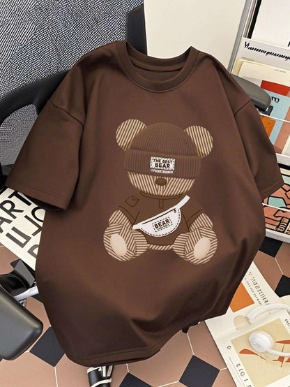 Herren Streetwear T-Shirt mit coolem Bären-Motiv – Urban Style, Kurzarm, Lässiges Design