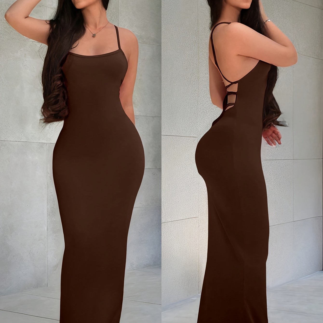 Damen Abendkleid mit Rücken Schnürung – Elegantes Maxi Kleid für besondere Anlässe