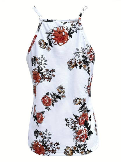 Damen Spitzentop mit Blumenmuster – Modisches Sommer-Top für Freizeit und Alltag