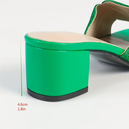 Damen Elegante Pantoletten mit Blockabsatz und modernem Design – Perfekt für Alltag und besondere Anlässe