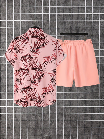 Herren Sommer Set – Tropisches Freizeit Hemd mit Shorts, ideal für Urlaub und Strand