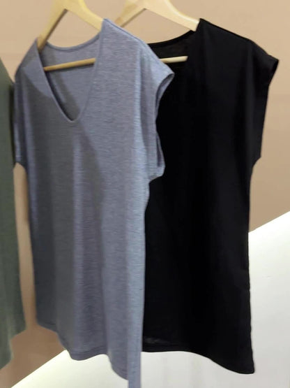 Damen V-Ausschnitt Basic T-Shirt 3er-Pack – Casual Style für Alltag und Freizeit