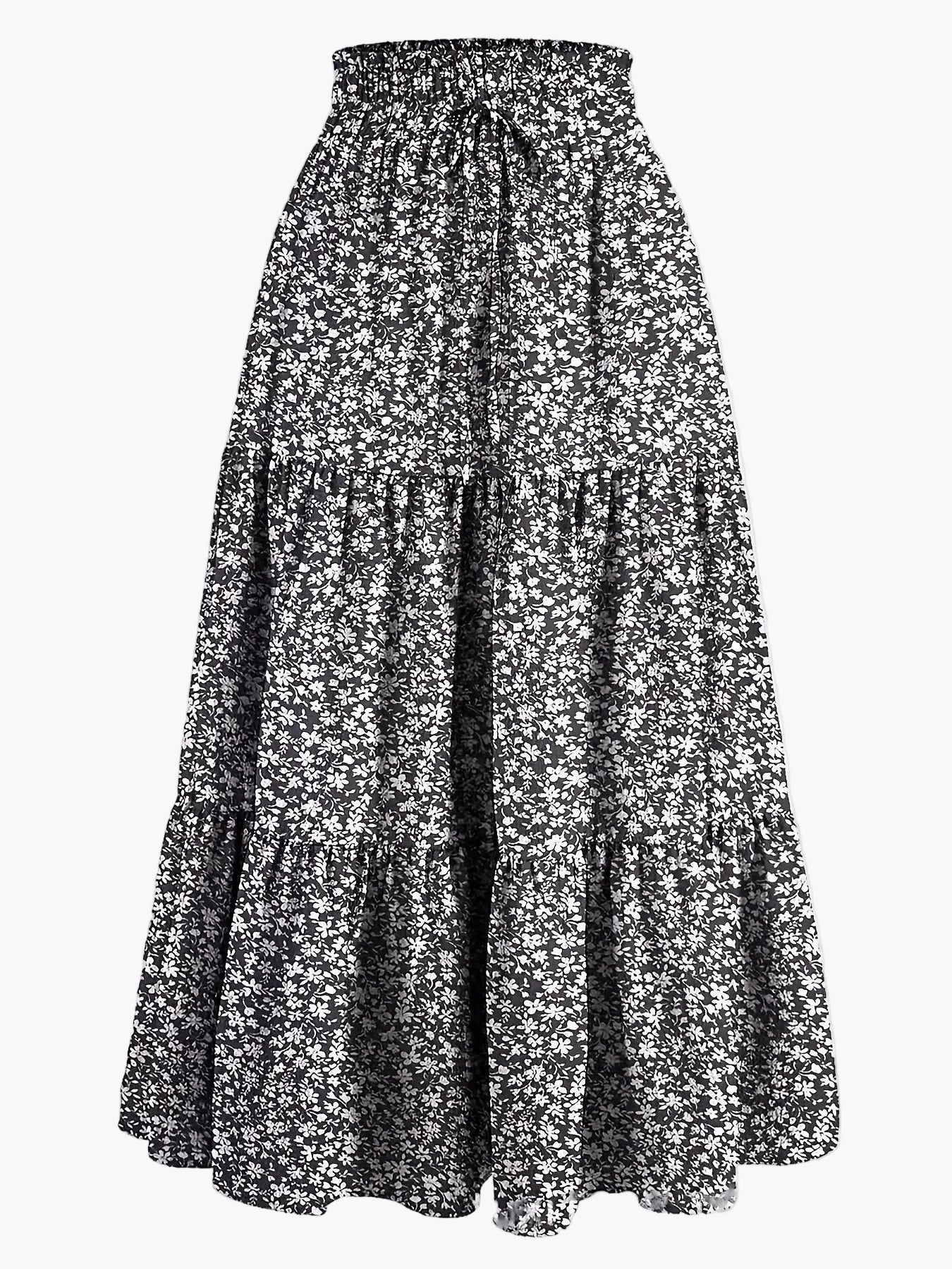 Damen Maxirock mit hoher Taille und Stufen-Design – Eleganter Freizeitrock für Frühling und Sommer