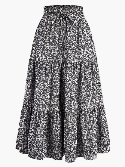 Damen Maxirock mit hoher Taille und Stufen-Design – Eleganter Freizeitrock für Frühling und Sommer