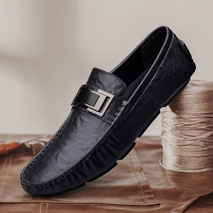 Herren Mokassins Slip-On Loafer mit Schnalle – Elegante Freizeitschuhe für Alltag & Freizeit