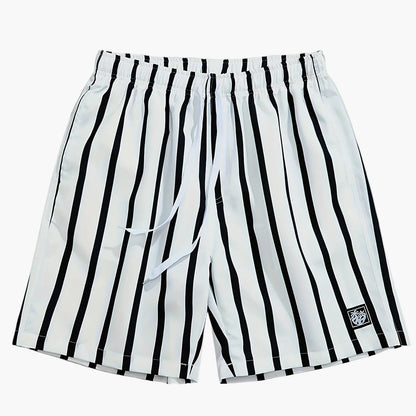 Herren Casual gestreifte Shorts mit Kordelzug für Freizeit & Alltag