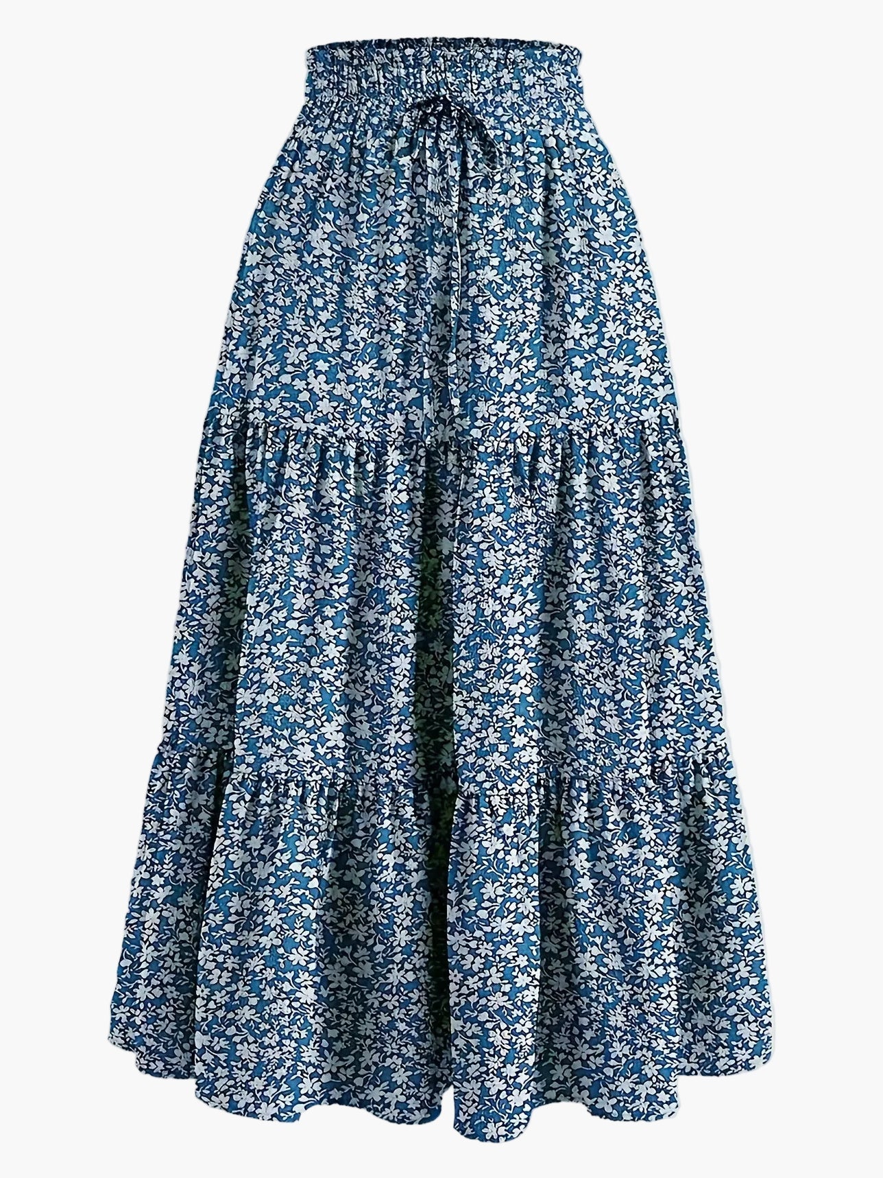 Damen Maxirock mit hoher Taille und Stufen-Design – Eleganter Freizeitrock für Frühling und Sommer