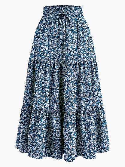 Damen Maxirock mit hoher Taille und Stufen-Design – Eleganter Freizeitrock für Frühling und Sommer