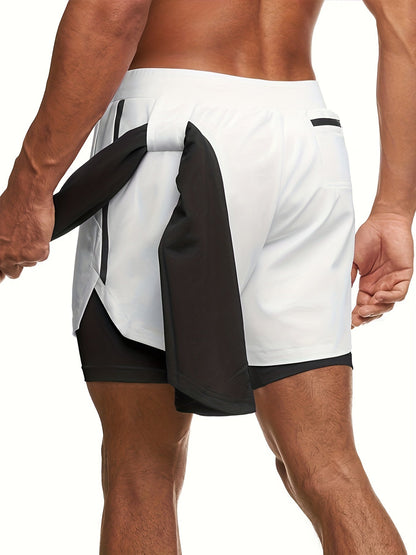 Herren Dual-Layer Fitness Shorts – Trainingsshorts mit Innenshorts für Sport und Fitness