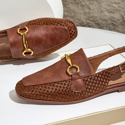 Damen Slingback-Loafer im eleganten Business- und Freizeitstil mit Horsebit-Detail