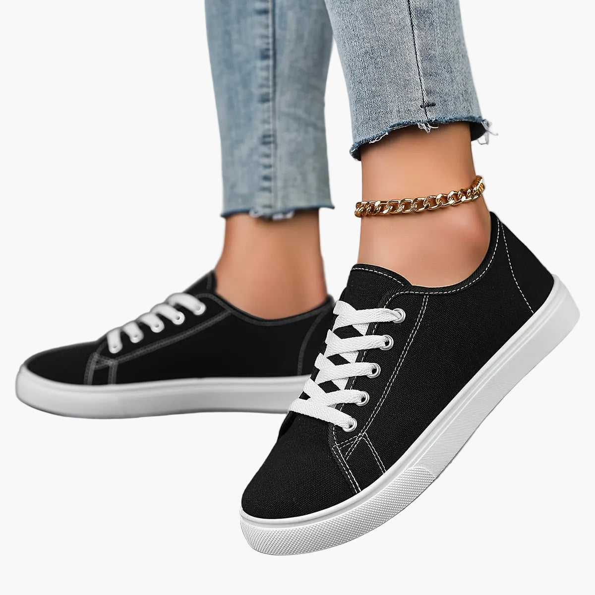 Damen Freizeit-Sneaker mit Schnürung – Bequeme Alltags-Schuhe im modernen Stil