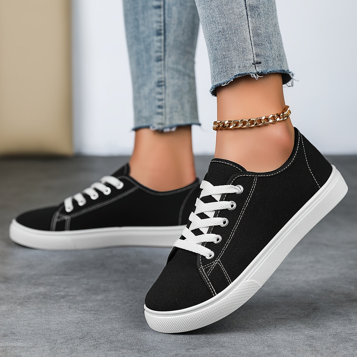 Damen Freizeit-Sneaker mit Schnürung – Bequeme Alltags-Schuhe im modernen Stil
