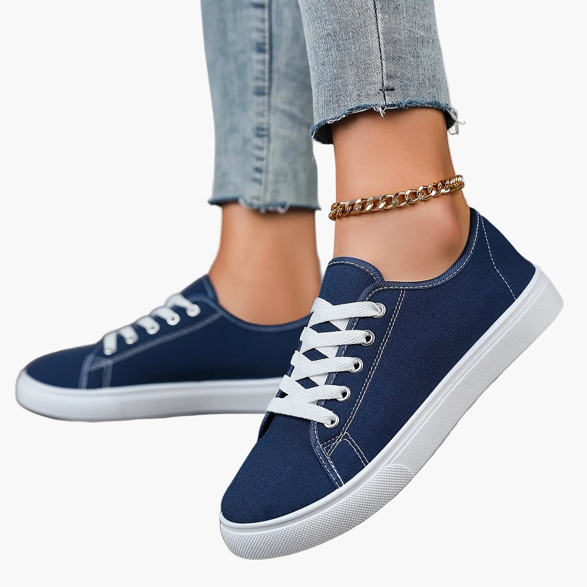 Damen Freizeit-Sneaker mit Schnürung – Bequeme Alltags-Schuhe im modernen Stil