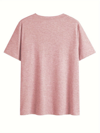 Damen V-Ausschnitt T-Shirt mit Wildblumen-Print, lässig, perfekt für Sommer und Freizeit