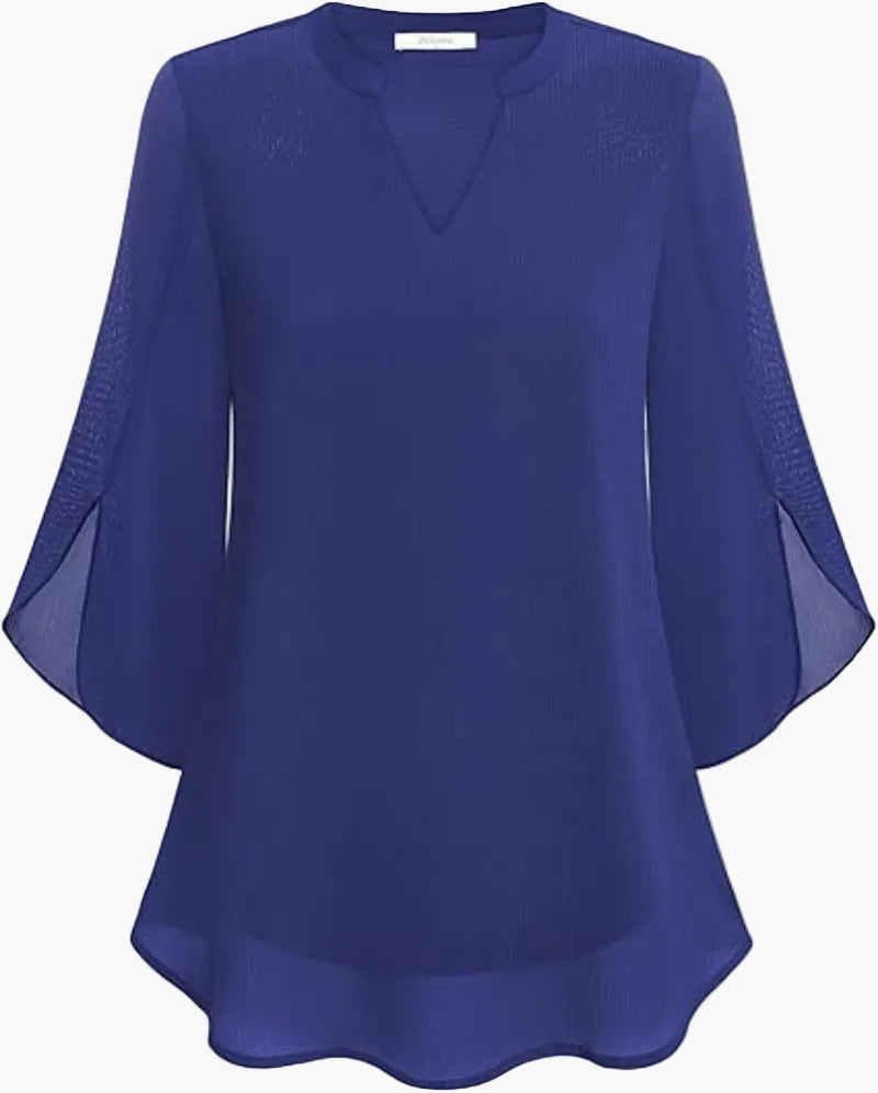 Damen Bluse Elegant Locker Halbarm – Modische Tunika für Büro & Freizeit