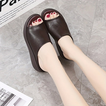 Damen Plateau Slides mit Minimalistischem Design und Komfort
