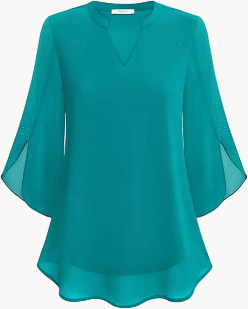 Damen Bluse Elegant Locker Halbarm – Modische Tunika für Büro & Freizeit