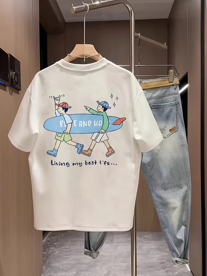Herren T-Shirt mit Grafik – Freizeitstil, Illustration & Spruch, lässig