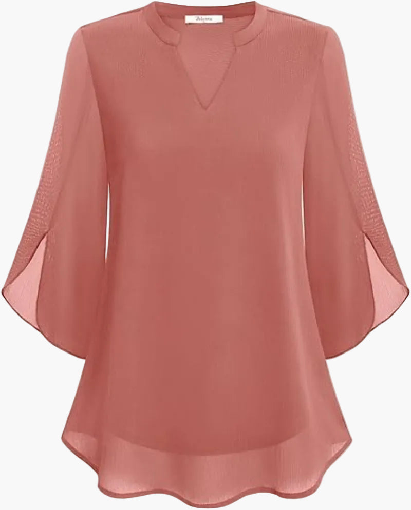 Damen Bluse Elegant Locker Halbarm – Modische Tunika für Büro & Freizeit