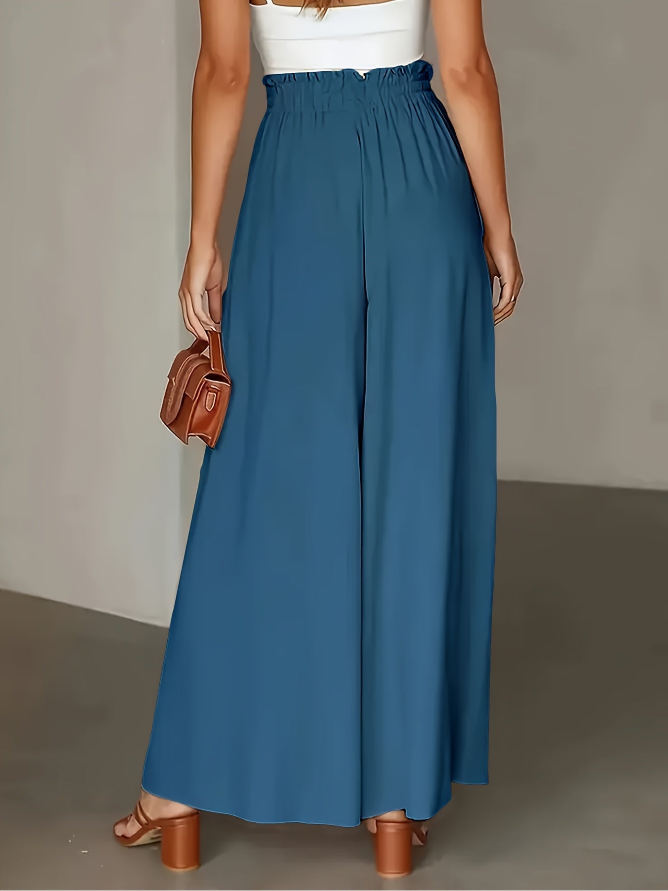 Damen Palazzo-Hose mit weitem Bein und Paperbag-Bund – Eleganter Stil für besondere Anlässe