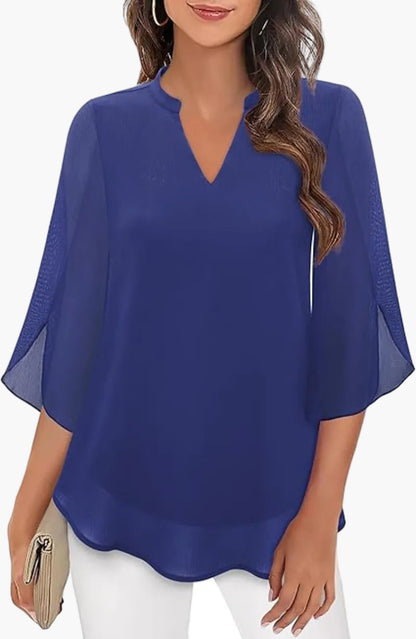 Damen Bluse Elegant Locker Halbarm – Modische Tunika für Büro & Freizeit