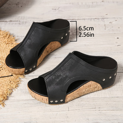 Damen Vintage Plateau Clogs Sandalen mit Keilabsatz – Bequeme Sommerschuhe für Freizeit und Alltag
