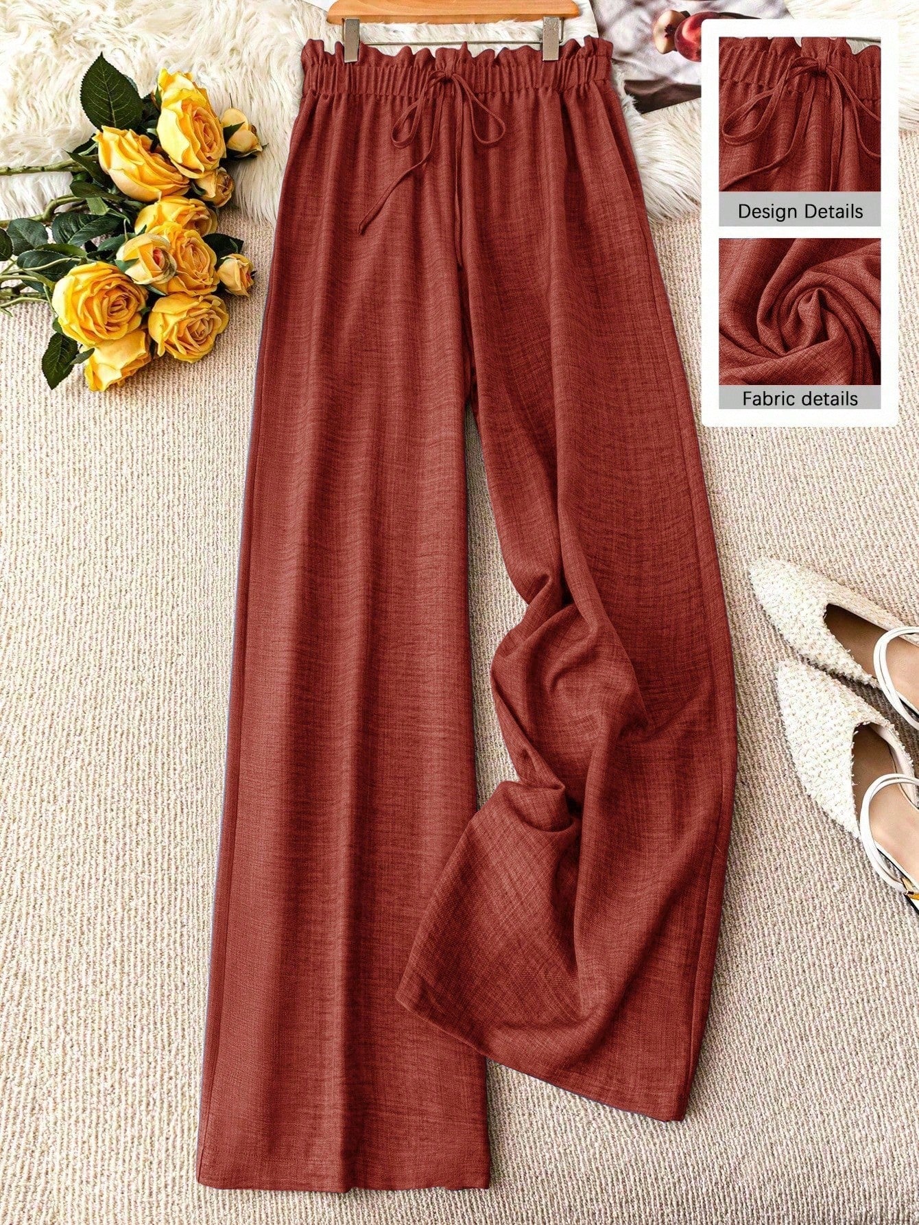 Damen Weite Freizeithose mit Kordelzug – Lässiger Look für Alltag & Urlaub