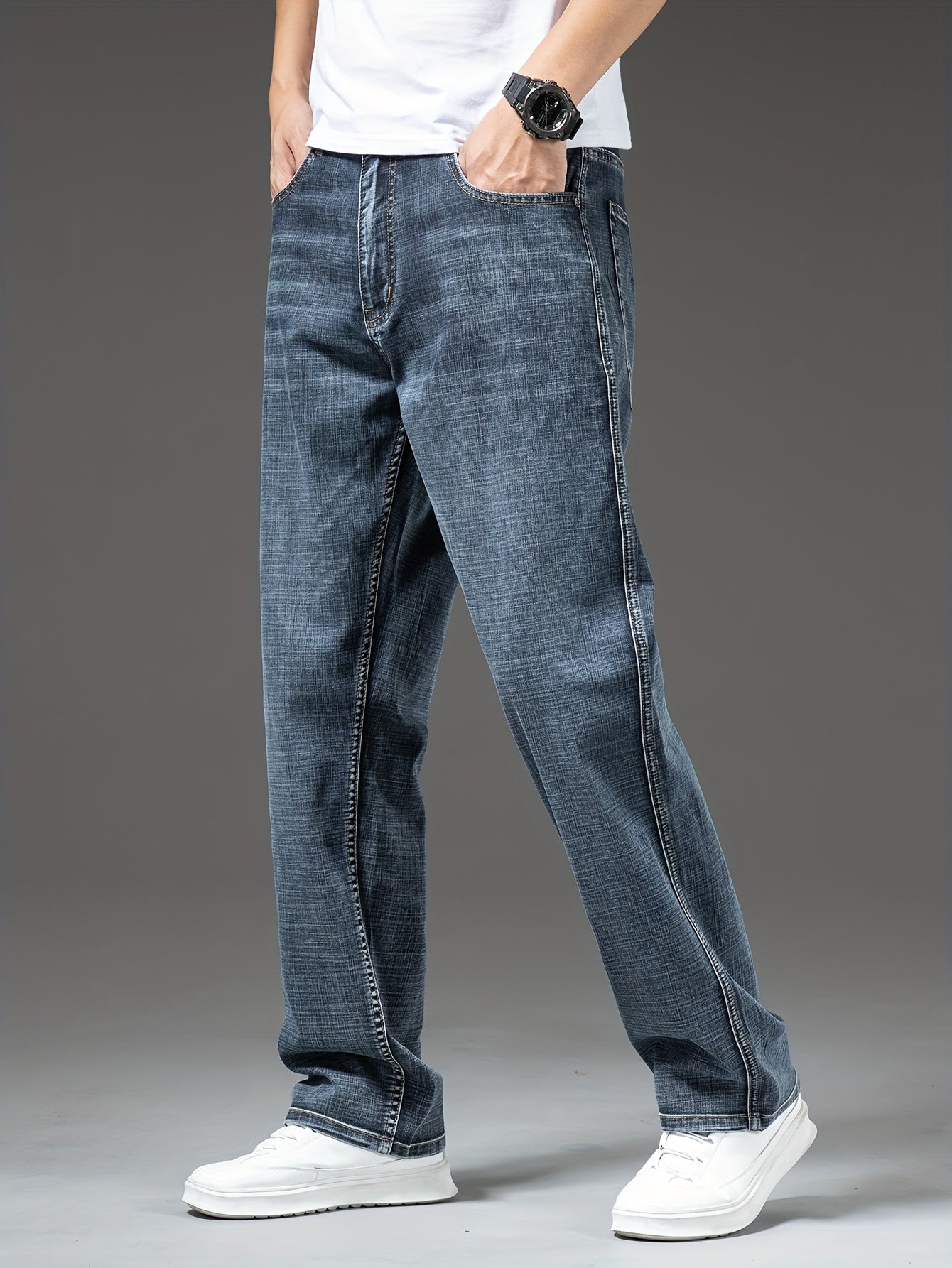 Herren Gerade Schnitt Jeans – Lässige Denim Hose im modernen Stil für Alltag & Freizeit