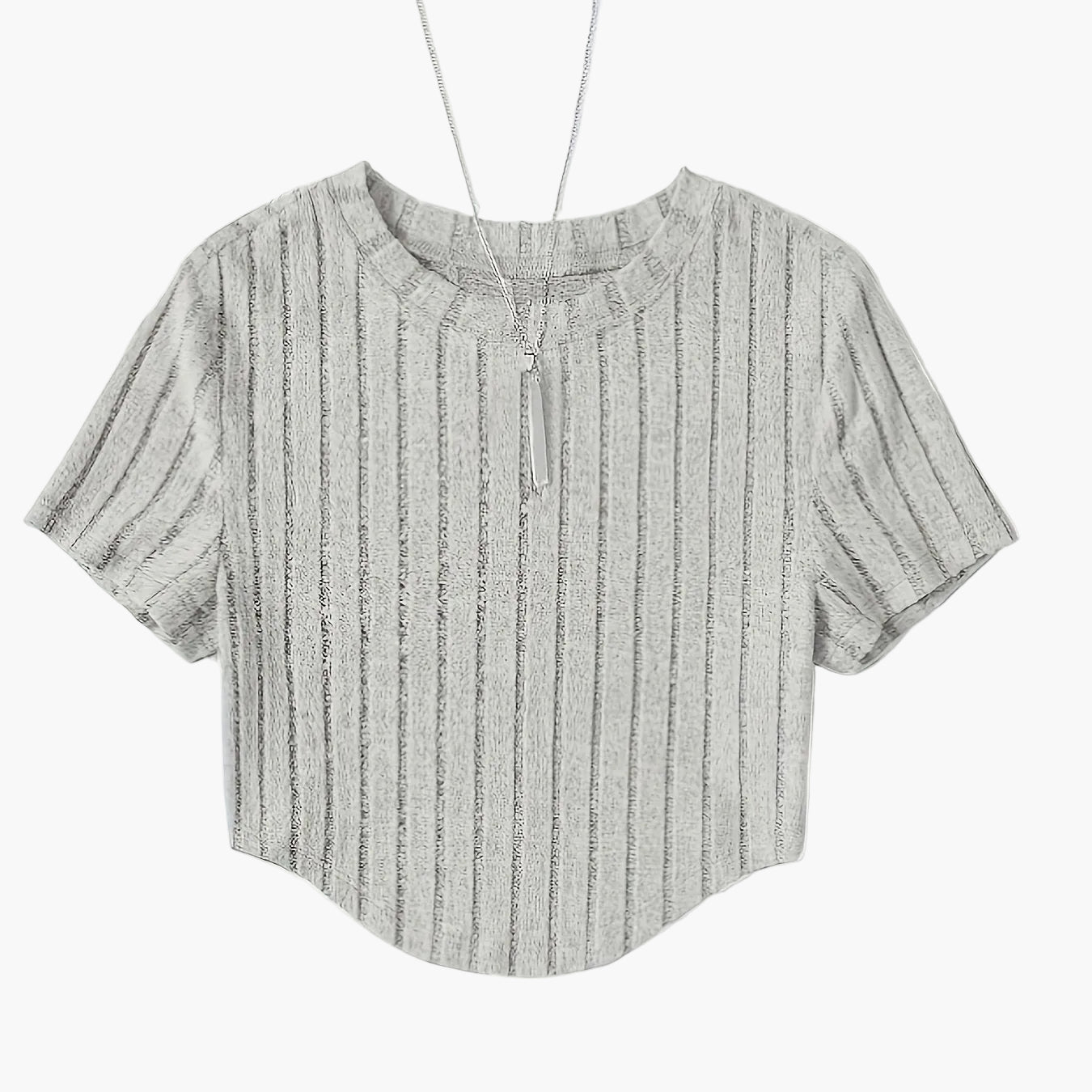 Damen Kurzarm Rippstrick Crop Top – Modisches Freizeitshirt für den Sommer